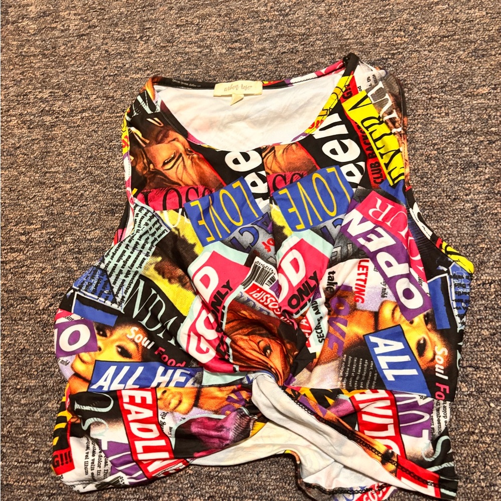 Colorful Graphic Crop Top